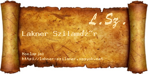 Lakner Szilamér névjegykártya